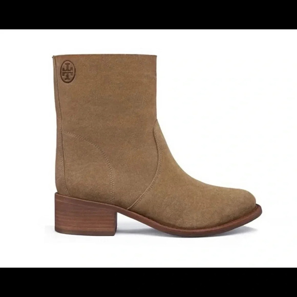 Tory Burch, Siena Bootie, Color River Rock, Size 7.5, Ankle length, Suede - Picture 4 of 11